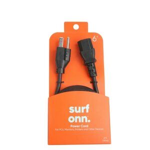 Onn Universal AC Power Cord, 6ft